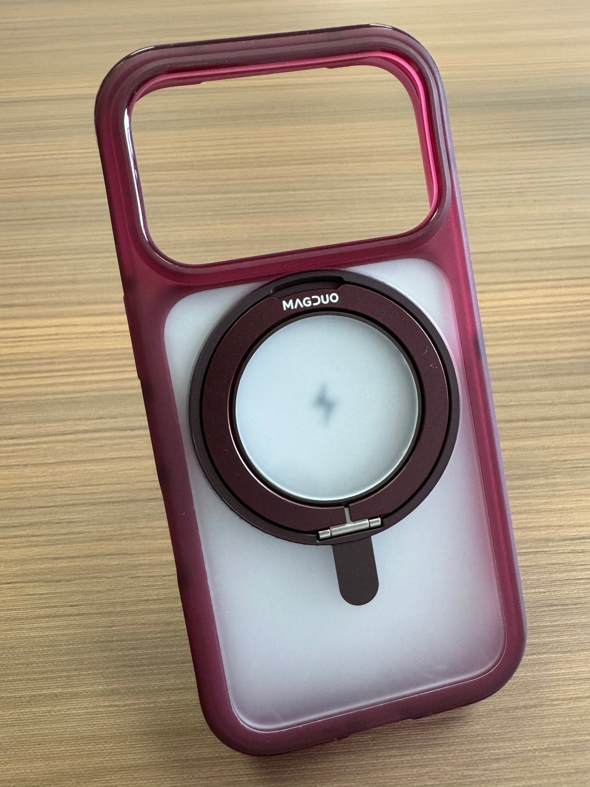 MAGDUO iPhone 18 Pro Magnetic Stand Case Burgundy color