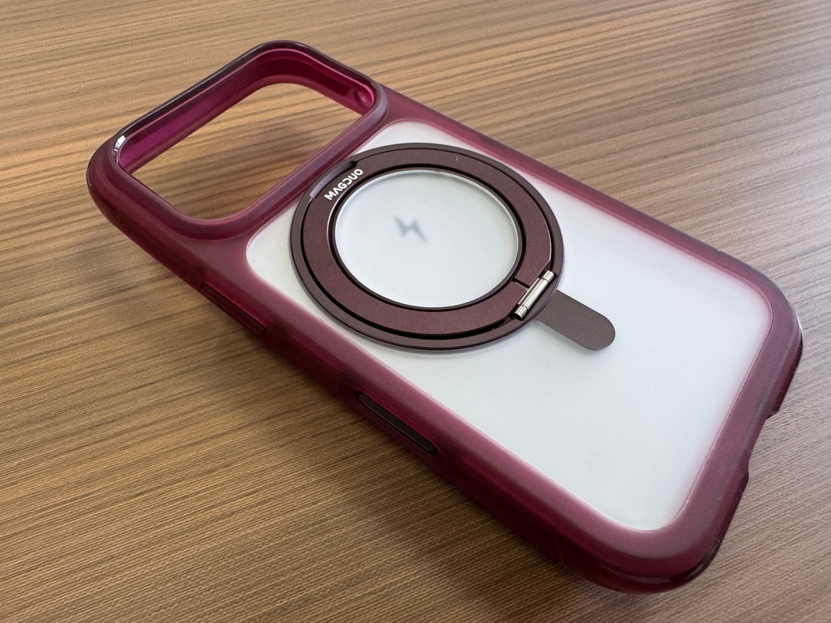 MAGDUO iPhone 18 Pro Magnetic Stand Case Burgundy color