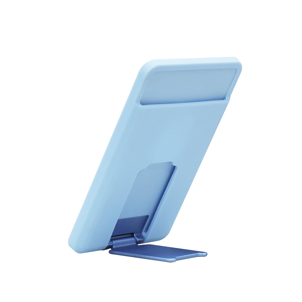 MagStrong Phone Card Holder, Silicone Phone Wallet with Stand Stick on Credit Card Holder for Back of Phone, Anti Slip Out Phone Pocket Compatible for iPhone, Android and Most Smartphones -Blue